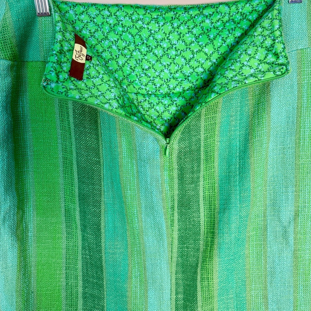 Anthropologie Eva Franco Green Ombre Stripe Classic Pencil Skirt Size 12 - Picture 4 of 9